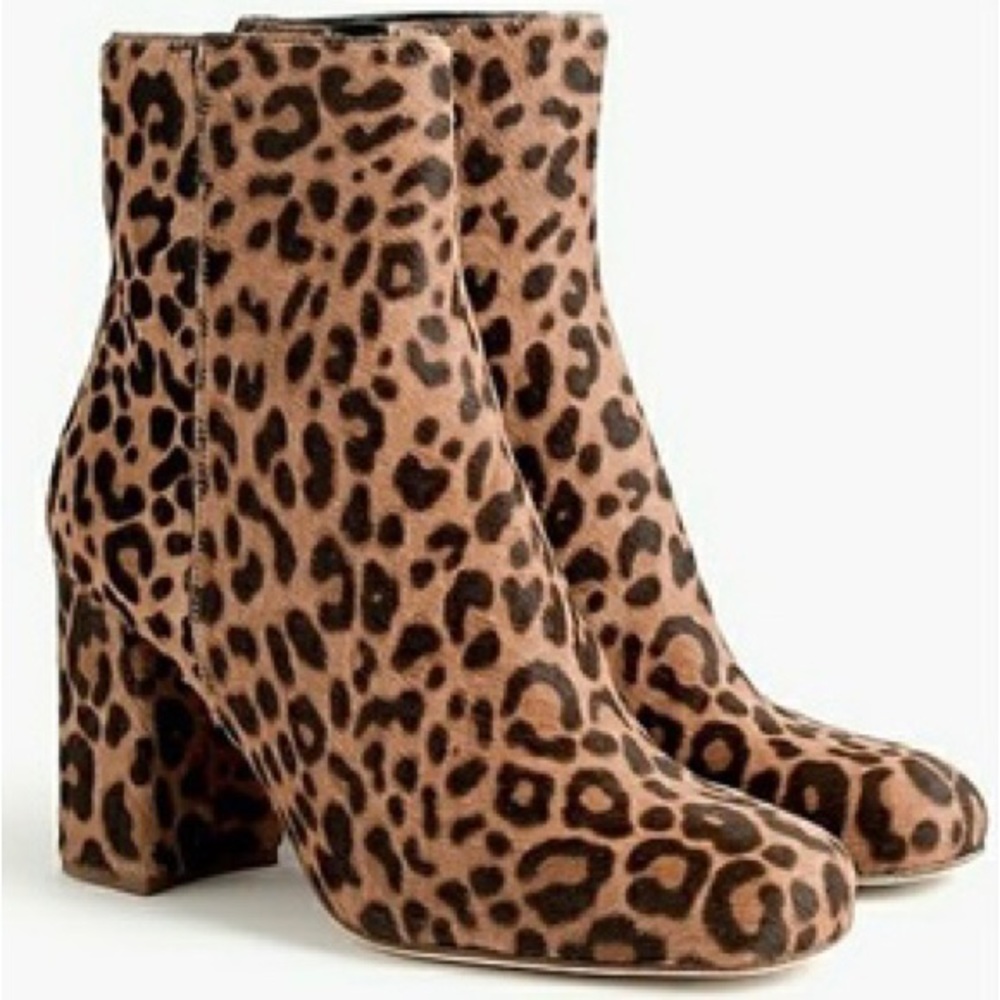 J.Crew Collection Calf Hair Leopard Print Boots